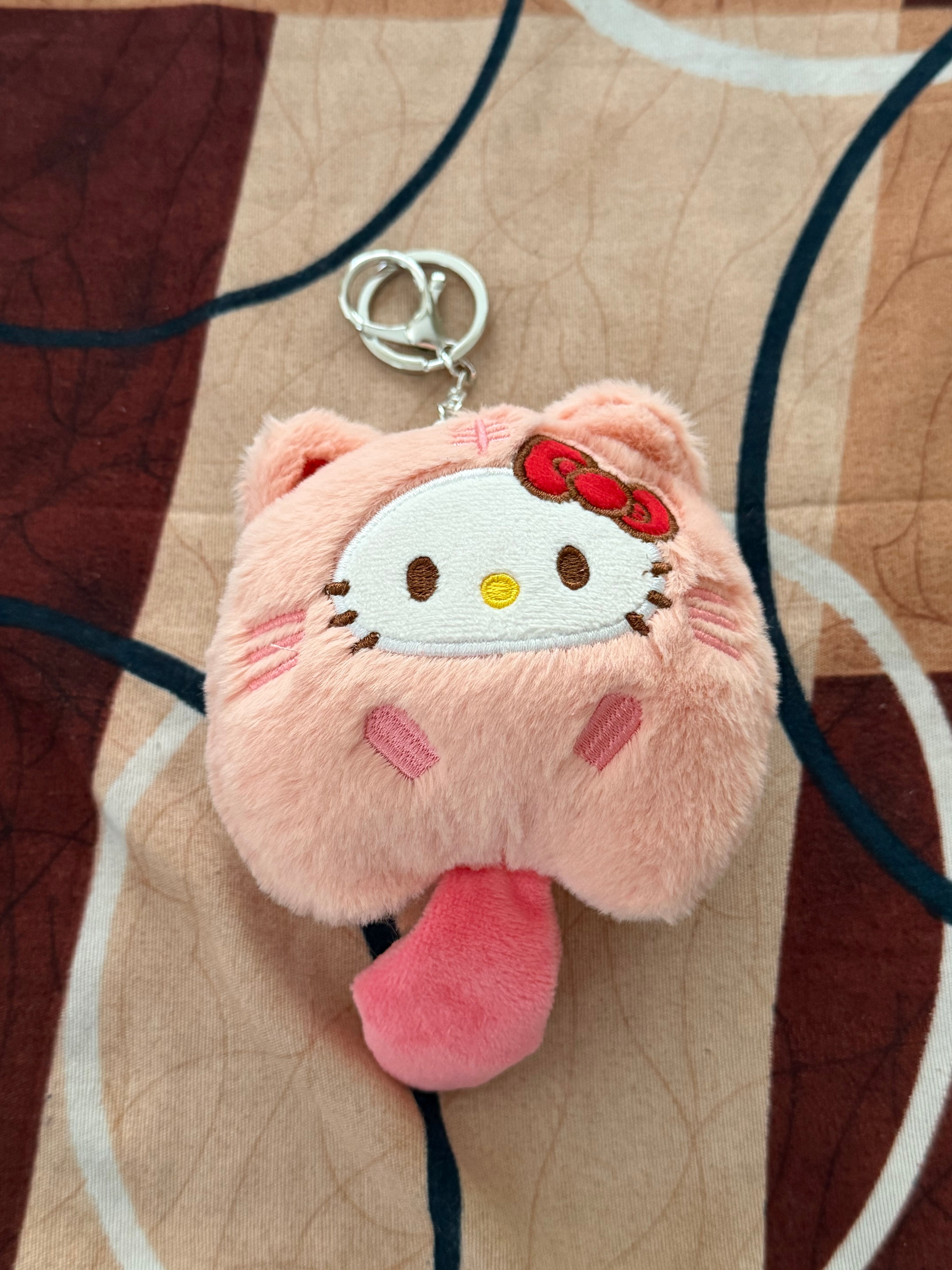 Pink Kitty Plush Keychain