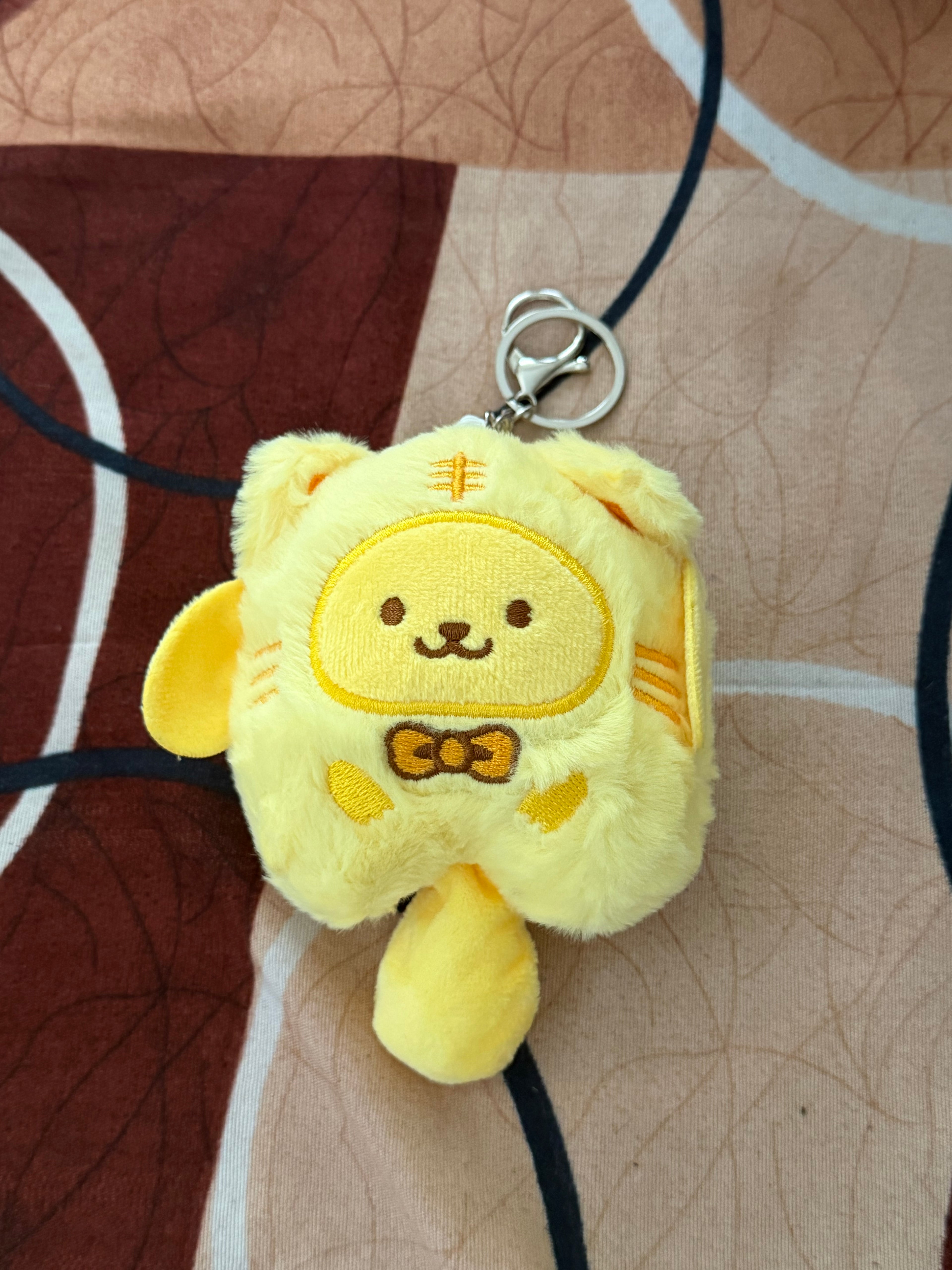 Yellow Plush Cat Keychain